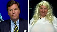 Commentator dresses in same busty fetish gear as trans teacher to prove point
