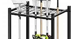 VIVOSUN Garden Tool Organizer, Heavy Duty Steel Tool Rack Tool Stand, Up to 35 Long-Handled Tools, Yard Tool Storage for Garage Shed Home and Outdoor, Medium, Anti-tipping Design