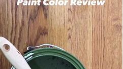 Sherwin Williams Oakmoss paint color review. One of the many colors I’ve painted our dining room. https://athomewiththebarkers.com/sherwin-williams-oakmoss/ #interiorpaint #wallpaintingideas #sherwinwilliamspaint | At Home With The Barkers