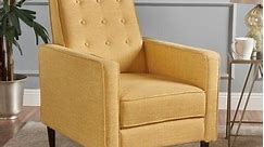 Mervynn Mid-Century Modern Button Tufted Fabric Recliner by Christopher Knight Home - Bed Bath & Beyond - 15037715