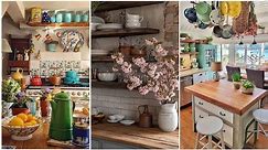 Antique Vintage Farmhouse kitchen decoration ideas. Antique farmhouse kitchen decorating tips.