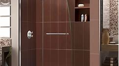 DreamLine Aqua Ultra 32 in. D x 60 in. W x 74 3/4 in. H Hinged Shower Door and Shower Base Kit