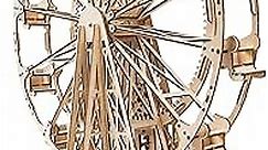 3-D Ferris Wheel Wooden Model Kit - Electric Motorized Building Puzzle Kit for Adults and Kids, Toy Puzzles and Mini Craft Decor Models for Jigsaw Assembly Projects