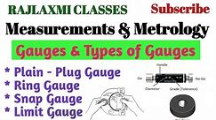 Gauges & Types of Gauges ll Plain - Plug Gauge ll Ring Gauge ll Snap Gauge ll Limit Gauge ll M.E.