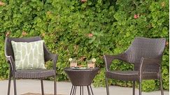 Dover Outdoor 3-Piece Wicker Stacking Chair Chat Set by Christopher Knight Home - Bed Bath & Beyond - 16634526