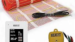 50 sqft HEATIT Warmmat Electric Radiant Self-adhesive Floor Heat Heating System & ET-7A Thermostat & Alarm Monitor