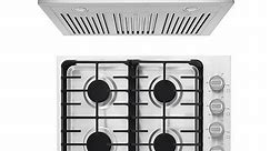 2 Piece Kitchen Appliances Packages Including 30" Gas Cooktop and 30" Wall Mount Range Hood - Bed Bath & Beyond - 35055072