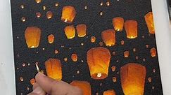 MAY Art. - How to paint sky lantern / acrylic painting for...