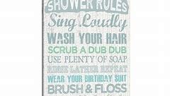 iCanvas "Shower Rules" by Erin Clark Canvas Print - Bed Bath & Beyond - 25642666