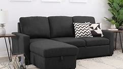 Abbyson Newport Upholstered Reversible Sleeper Sectional with Storage Chaise - Bed Bath & Beyond - 11769165