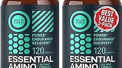 Essential Amino Acids Supplement For Women And Men - All 9 BCAAs Amino Acid Complex for Power and Recovery - EAA Perfect Amino Energy: Lysine, Tryptophan, Isoleucine - 2 Pack 240 Vegan BCAA Capsules