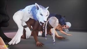 Werewolfs breed Busty girls Otgy | Big Cock monster | 3D Porn WildLife