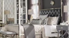 Solivita Chrome Metal Tufted Headboard Canopy Bed by iNSPIRE Q Bold - Bed Bath & Beyond - 18850249