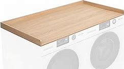 Washer Dryer 54 inch Countertop with Safety Ledge for Laundry Room Organization, Light Wood, LF-WDCT1C