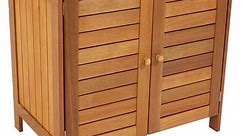 Brown Meranti Wood Outdoor Garden Storage Shed with Angled Top - Bed Bath & Beyond - 36090928