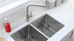 STYLISH 30 inch Double Bowl Stainless Steel Kitchen Sink with Square Strainers - 30" x 18" x 10" - Bed Bath & Beyond - 19976933