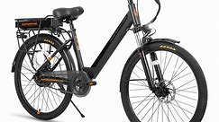 Hiland Electric Bikes for Adults, Women's Men's 500W 26 inch Cruiser E-Bike Motor 20MPH UL2849, Suspension Fork 36V 7.8AH Removable Battery Black