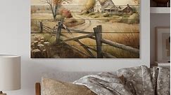 Designart 'Beautiful Barn In Spring III' Barn Landscape Wood Wall Art - Natural Pine Wood - Bed Bath & Beyond - 37869321