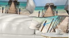 Designart 'Exotic Wood Jetty at Zanzibar Island' Wooden Sea Bridge Throw Pillow - Bed Bath & Beyond - 20945145