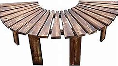 Wooden Garden Benches for Outdoors, Curved Backless Porch Bench Rustic Style Pine Wood Outdoor Benches Weatherproof Small for Patio Garden Deck and Backyard (Color : C)
