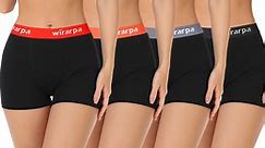 wirarpa Women's Cotton Boxer Briefs Underwear Anti Chafe Boy Shorts 3" Inseam 4 Pack Black 2X-Large