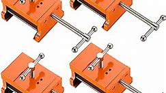 Cabinet Installation Clamps | Cabinetry Clamp for Easy and Durable Face Frame Installation, Claw Clamps with Two Side Screws and Drill Hole Guide Cabinet Installation Tools, Orange (4)