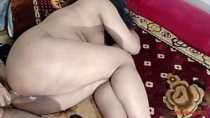Anal hardcore fucking of Sara for the the first time by Indian cock who tored her ass with loud moans in Hindi during painful and rough ass fucking on bed when no body at home
