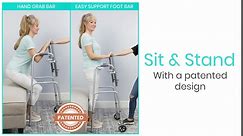 Vive 2 in 1 Walker & Stand Assist - Rolling Walker for Seniors & Adults - Lightweight, Folding, Front 5" Wheels - Standing Roller for Elderly, Handicap - Collapsible for Transports (Silver)
