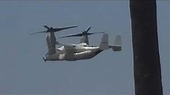 Osprey vertical takeoff military aircraft. I love these huge machines. Venice Beach.