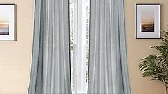 LOYOLADY Grey Linen Valance Curtains 24 inches Long 2 Panels Set Textured Linen Valances for Kitchen Small Window Sheer Valances Curtain for Bathroom 52" W x 24" L
