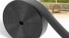 LukLoy 2" Wide Vinyl Straps for Patio Chairs Repair 20ft Long Patio Garden Furniture Replacement Straps with 20 Rivets (Black)