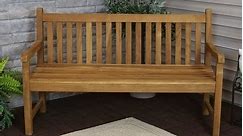 Teak Outdoor Patio Garden Bench - Mission Style - 2-Person - 59-Inch - Bed Bath & Beyond - 31953689