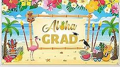 MALLMALL6 XtraLarge Hawaii Tropical Luau Graduation Party Backdrop 78X45 inch Class of 2023 Congrats Grad Hawaii Backdrop Banner Decorations for Graduates, College Prom Party Photo Booth Props