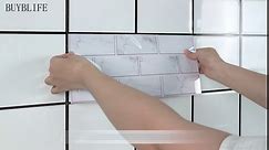24-Sheet Peel and Stick Wallpaper, Subway Tile 6''x12'' Self Adhesive Wall Tiles Waterproof PVC Stick on Backsplash Vinyl Decorative Tiles Stickers for Kitchen Bathroom