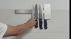 17.5 Inch Magnetic Knife Holder for Wall with Magnetic Hooks - No-Drill Adhesive - Knife Magnetic Strip - 304 Stainless Steel Magnetic Kitchen Utensil Hanger/Holder/Rack/Bar