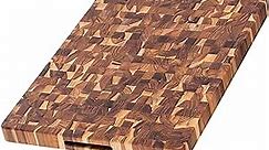 Teakhaus Butcher Block Cutting Board - Medium Wooden Cutting Board - Teak End Grain Wood - Knife Friendly - FSC Certified