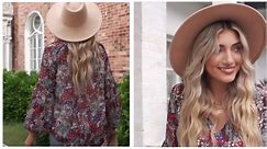 Chase Secret Womens Boho Tops V Neck Long Sleeve Blouses Casual Loose Floral Print Summer Shirts Multicolor