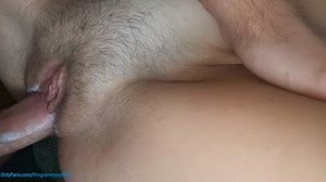 TEEN PUSSY CLOSE-UP, white pussy juice appears on dick