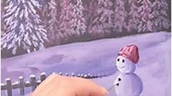 Snowman painting with acrylics #snowart #painting #acrylicart | Suzanqwqart
