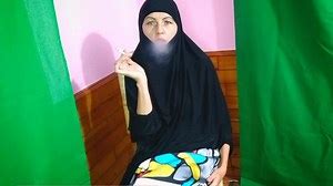 Shameless Afghan Muslim wife Smoking