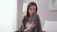 Nestl Cut Plush Fleece Blanket, Soft Lightweight Fuzzy Luxury Twin Size Bed Blanket for Bed, Gray
