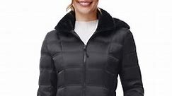 Women Warm Winter Down Puffer Jacket-Hooded Winter Puffer Coat for Women with Faux Fur Lined Hood and Collar (Black, Medium)