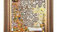 La Pastiche Gustav Klimt 'Expectation' (Luxury Line) Hand Painted Framed Canvas Art - Bed Bath & Beyond - 10565332