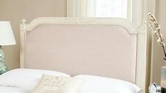 SAFAVIEH Bedding Rustic Wood Beige Linen Queen Headboard - Beige / Antique Beige - Bed Bath & Beyond - 22287104