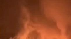 Footage of a powerful fire at an oil depot in Novograd-Volynsky, Zhytomyr region Ukraine after Russian drone attack | Military Updates