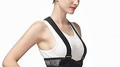 NeoTech Care Back Brace with Suspenders/Shoulder Straps - Light & Breathable - Lumbar Support Belt for Lower Back Pain - Posture, Work, Gym - Black Color (Size M)