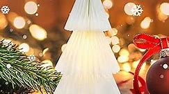 Christmas Decorations Light Up Paper Christmas Tree, Foldable Warm White Led Lighted Battery Operated 19.68" Xmas Decor for Indoor Home Decor