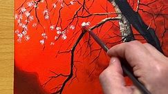 Cherry Blossom Acrylic Painting