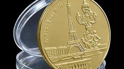 Paris Eiffel Tower Gold Plated Commemorative Coins Gold Coins Silver Coins Collection Craft Commemorative Coins - Walmart.ca