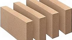 Fire Bricks, Woodstove Firebricks, Size 9″ x 4-1/2″ x 1-1/4″, 4-Pack, Insulating Fire Bricks, Clay Firebricks Replacement for Wood Stoves, Fireplaces, Fire Pit, Kiln, Pizza Oven